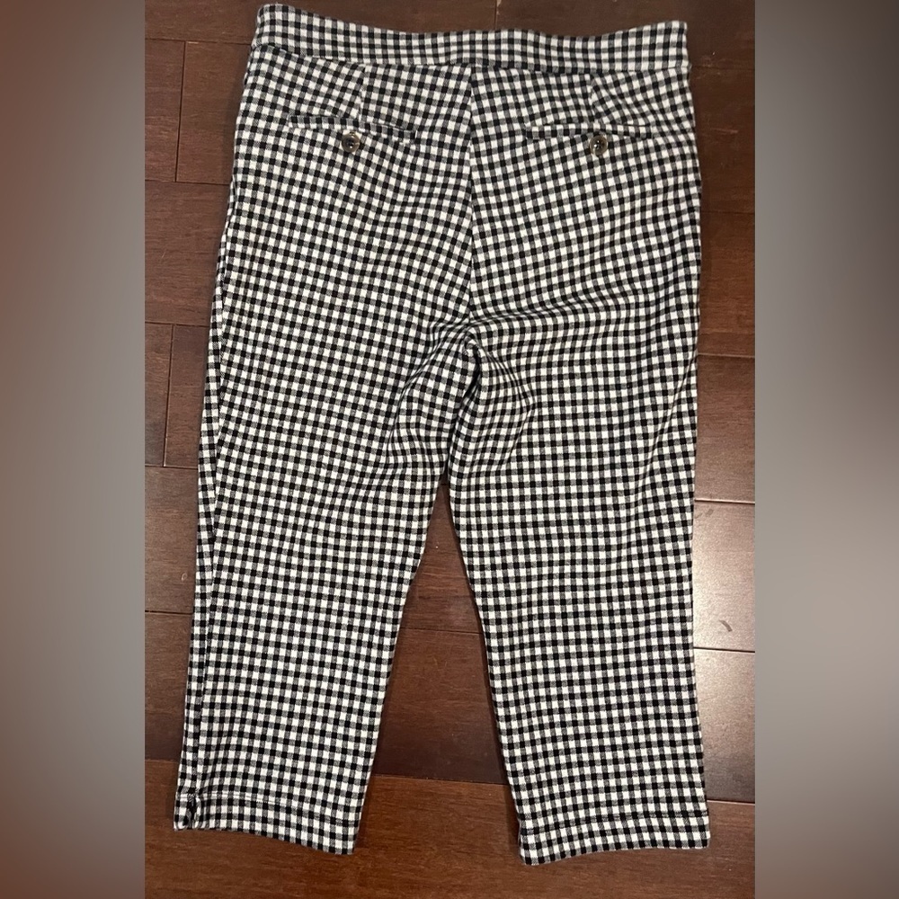 anthropologie Black and White flannel Checkered Pants 10